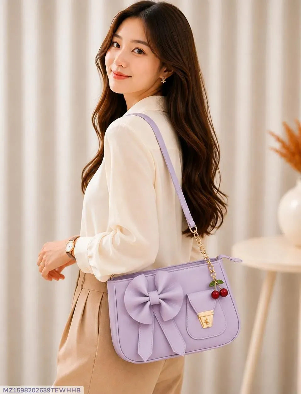 Women's Leather Plain Shoulder Bag