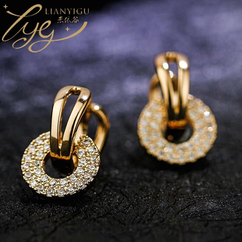 Golden Floral Earrings for Women, Gold Plated, Easy Wear
