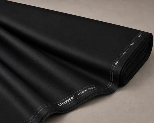 Black Unstitched Cotton Suit for Men Summer