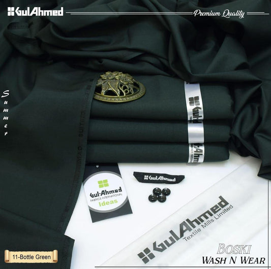 Green Wash & Wear Suit for Men Winter Eid Formal Wear
