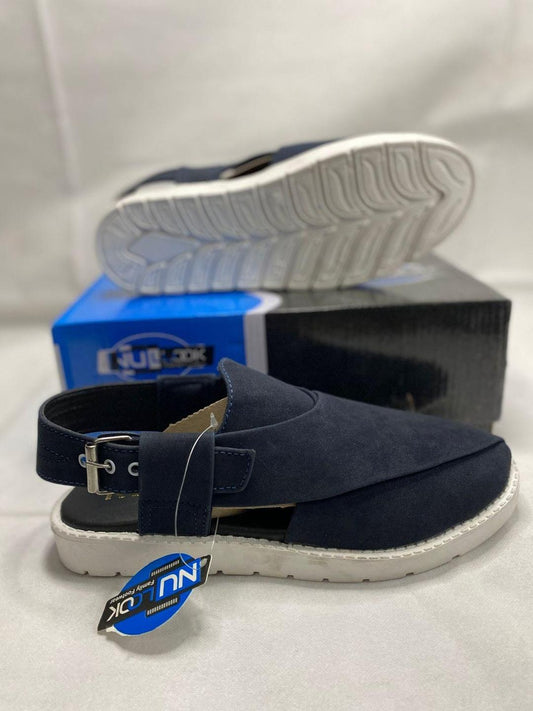Men Suede Sandals Blue Wedding Office Casual
