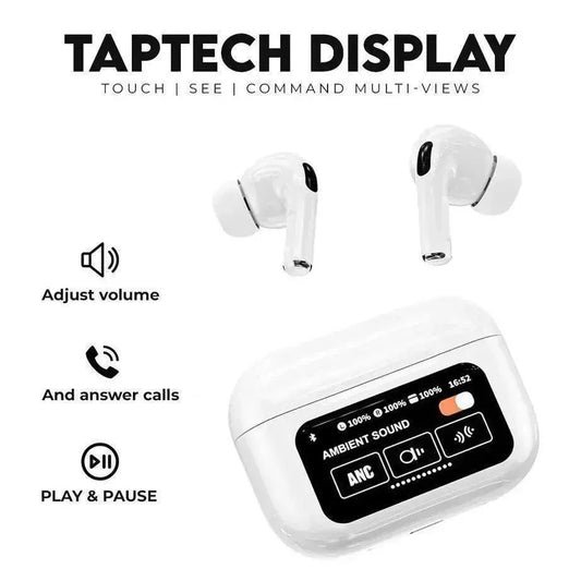 Premium Wireless Earbuds with Touch Display & ANC