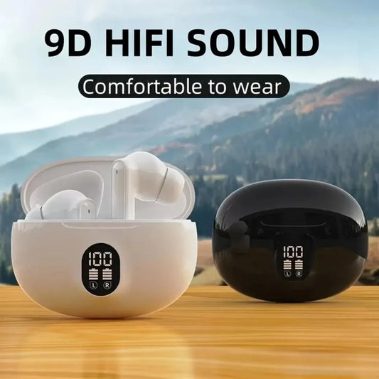9D Hifi Wireless Earbuds with Noise Cancellation & 24Hr Case