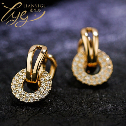 Golden Floral Earrings for Women, Gold Plated, Easy Wear