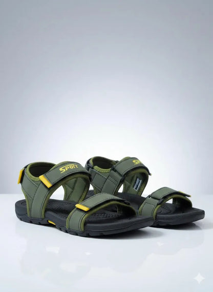 Men's Green Fabric Fancy Sandals Casual Formal All Season
