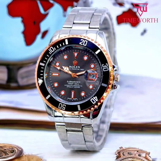 Men's Stainless Steel Watch Rose Gold Dial 24mm