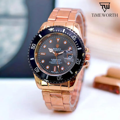 Men's Stainless Steel Watch Rose Gold Dial 24mm