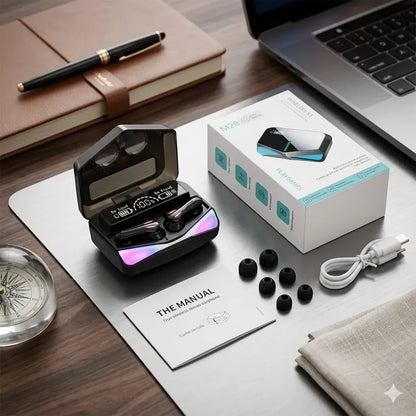 M28 Wireless Earbuds Black Bluetooth 5.3 with LED Display