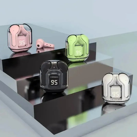 Transparent Gaming Earbuds Bluetooth 5.3 with Fast Charge