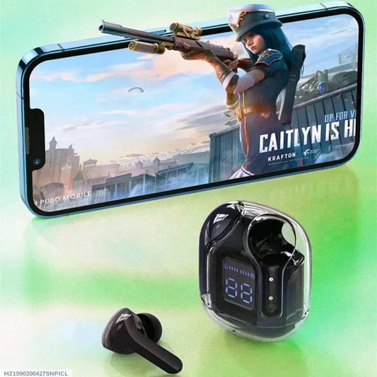 Transparent Gaming Earbuds Bluetooth 5.3 with Fast Charge